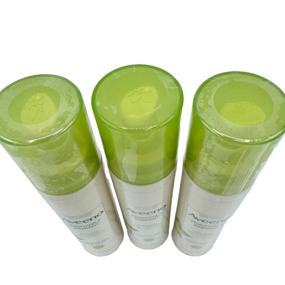 3 Pack Aveeno Positively Radiant Micellar Gel Cleanser Makeup Remover 5.1oz NOS